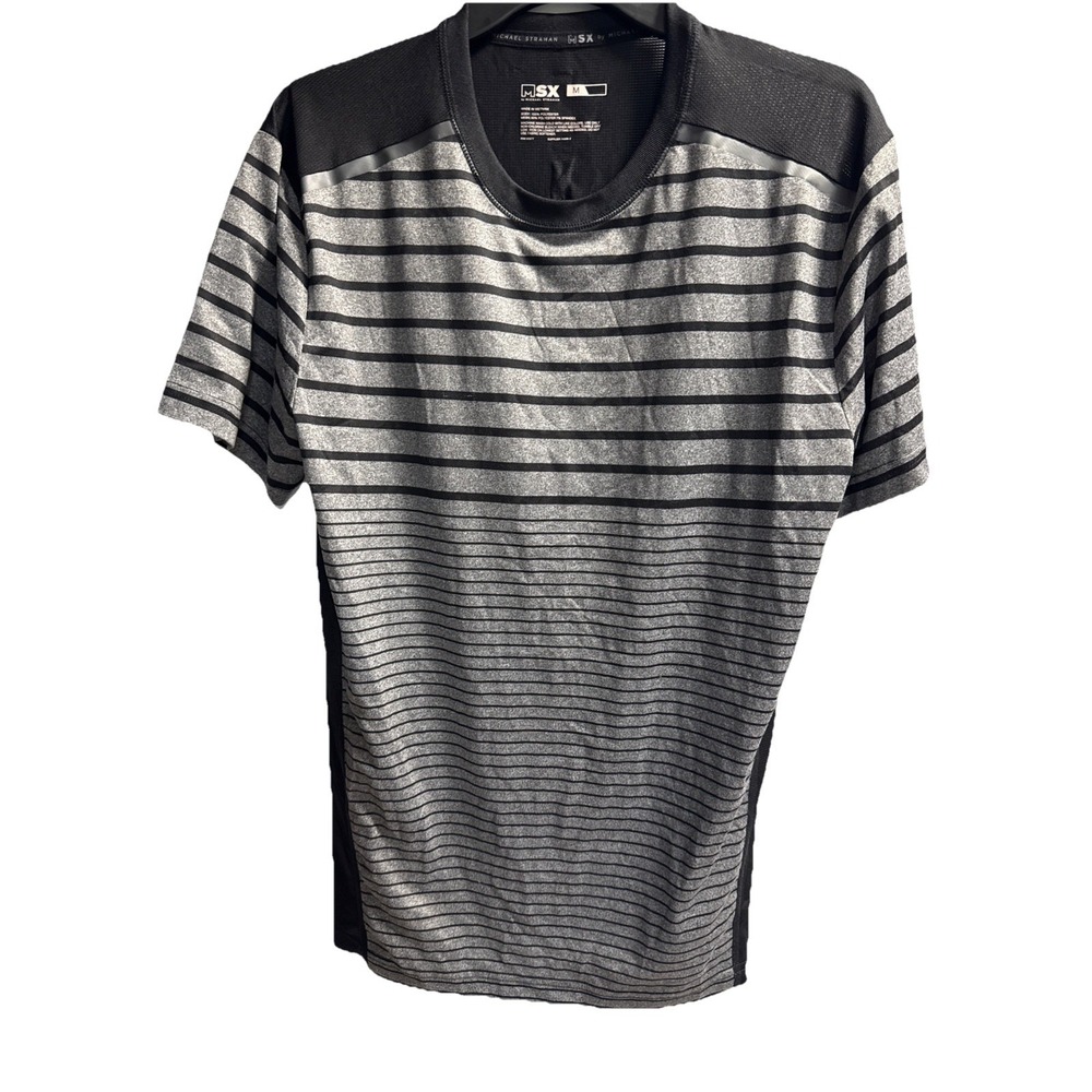 MSX by Michael Strahan‎ Men's M Black Light Mesh Back Crew Tee Shirt